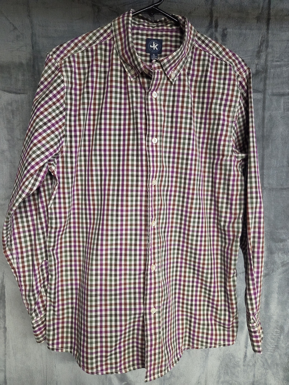 J. Khaki Boy’s Purple & Green Check Button-Down Shirt